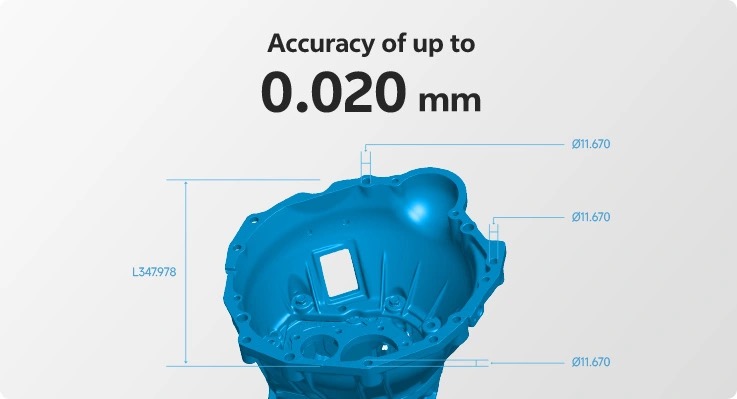 KSCAN-E 0,020 mm'ye kadar doğruluk