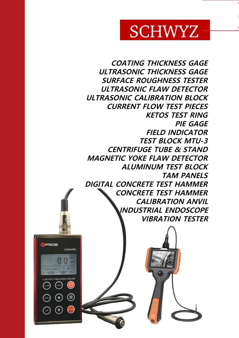SCHWYZ Kaplama, Kalınlık & NDT katalog kapağı