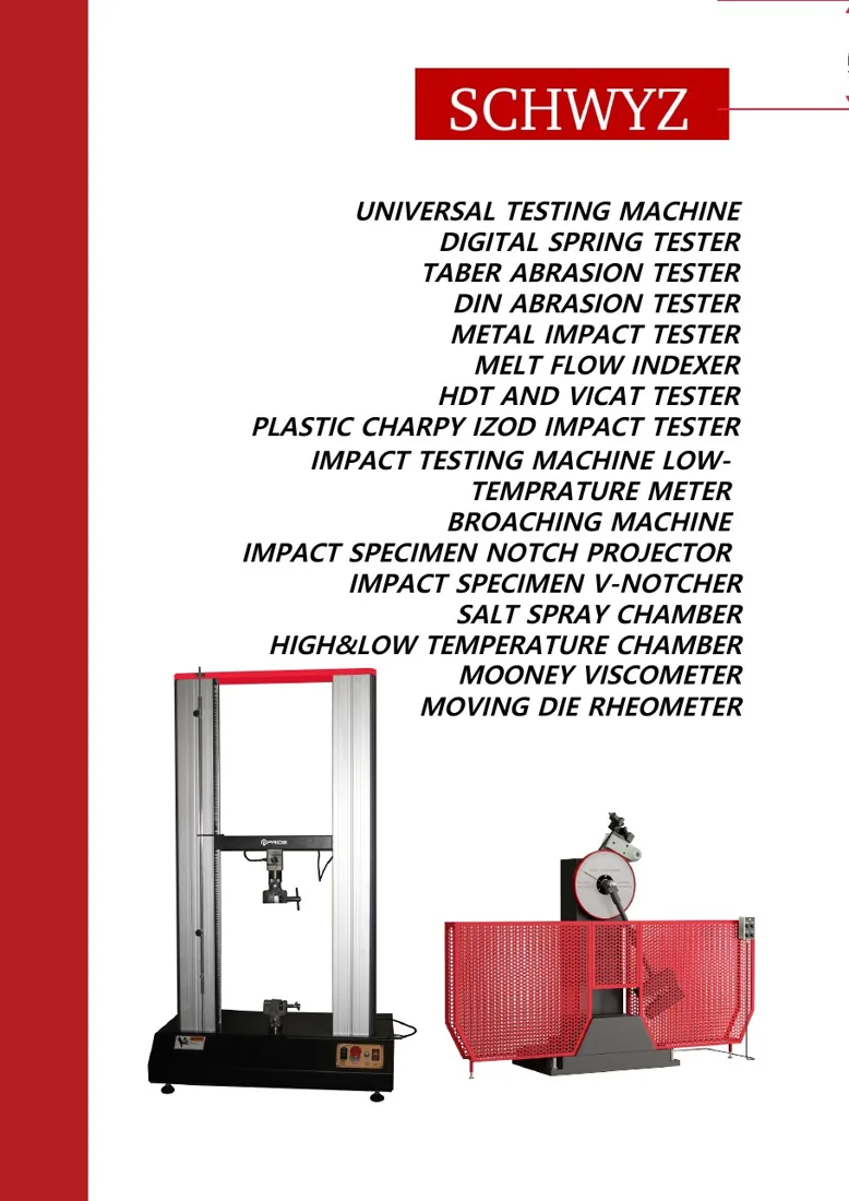 SCHWYZ Malzeme Test Sistemleri katalog kapağı