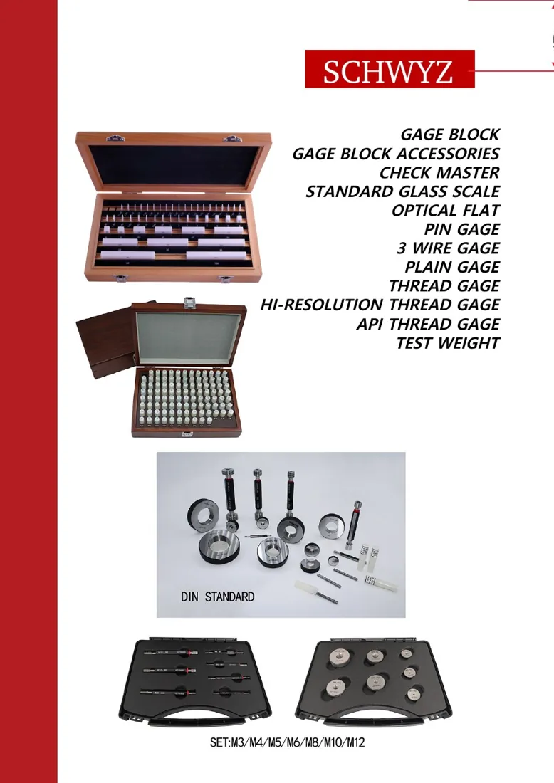 SCHWYZ Ölçü Blokları & Mastarlar katalog kapağı