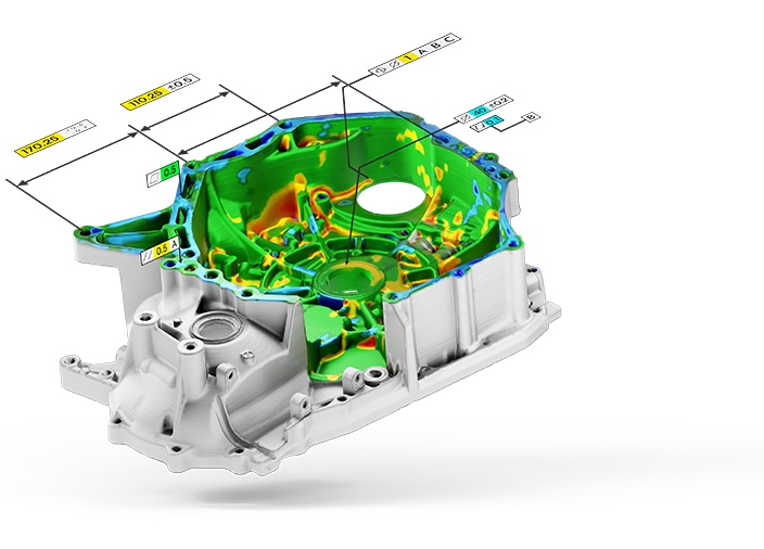 Geomagic Control X CAD karşılaştırma ve renk sapma analizi örneği